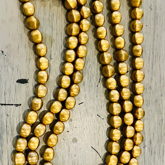 Stunning Brushed Gold Beaded 3-strand Choker - Picture 4 of 6